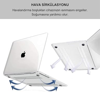 Klasse MacBook Air 13.3 inç 2018-2022 Arası M1 Çip ile Uyumlu Şeffaf Dayanıklı Koruyucu Kılıf, Ultra İnce Kabuk Koruma Sert Kapak A1932 A2174 A2179 A2337 (Şeffaf)