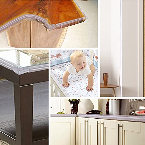 Image of Mity rain Baby Proofing Edge Protector with 4PCS Corner Guards, Clear Pre-Tape Adhesive Baby Proof Corners and Edges, Corner Protector for Desk Tables Cabinets Furniture Bumpers (6.6ft)