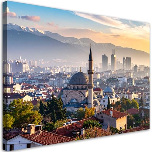 Feeby - Impression sur Toile - Déco Murale Pour le Salon et la Chambre - Istanbul Mosquée en Turquie - 100x70 1partie - Tableau Mural - Peintures sur Toile -...