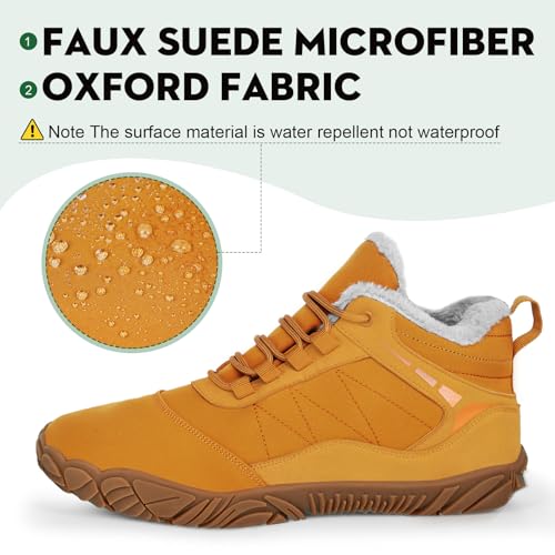 Image of Hike Footwear Barefoot Shoes Mens Womens, Winter Wide Toe Barefoot Hiking Shoes Boots, Non-Slip Waterproof Outdoor Running Boots Sneakers for Women Men