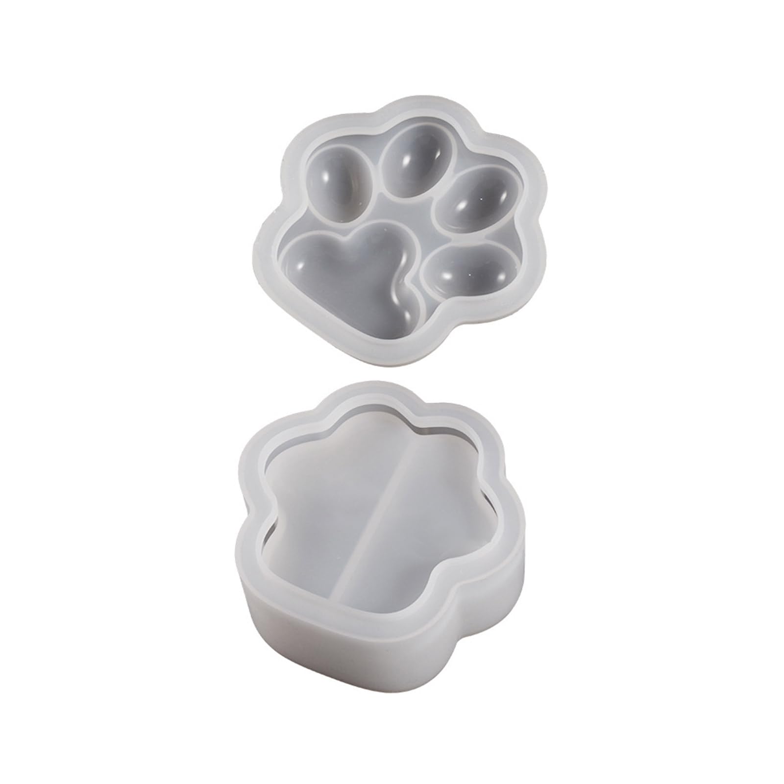 NEWFT Nonstick cats Paw Container Mold Epoxy Resin Silicone Mold Crafts Ornament Tool for Storage Box, Candlestick