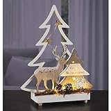 Haushalt International Tisch Holzdeko mit LED