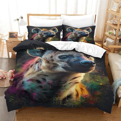 Parure de lit hyène hypoallergique en microfibre 135x200cm - 3