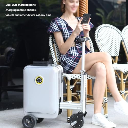 Smart Rideable Suitcase, 20 Inch Electric Luggage Scooter,Lightweight Electric Luggage Scooter for Travel, Electric Luggage Adults for Travel with TSA Lock for Travel with Removable Battery2