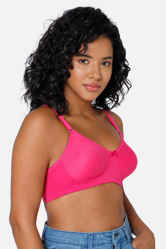 Image of INTIMACY LINGERIE Women's Cotton Brassiere | Non-Padded | Non-Wired | Full Coverage | Shaper Panel with Side Support Regular Bra | 1 Piece | (Def C P)