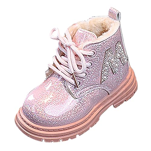 Girls Winter Glitter Ankle Boots Zipper Round Toe Chelsea Platform Elastic Short Booties Kids Comfortable Slip on Lug Sole Chelsea Booties for Toddler Little Kid Big Kids