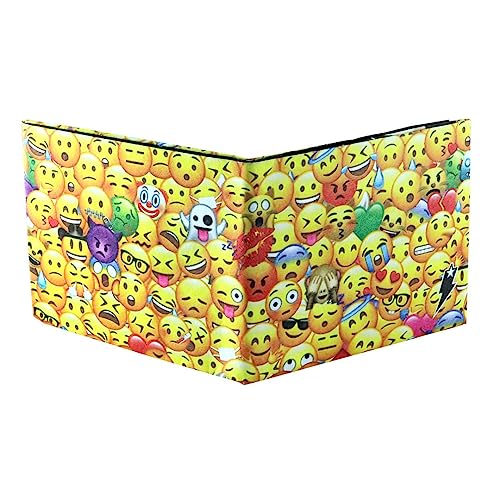 Image of SUPERVEK Smiley Face Paper Kids Wallet for Boys Girls, Ages 4-18 Teen Emoticon Boy Wallets - Slim Paper Wallet - Kid Toddler Mighty Cute Christmas Children Birthday Party Gifts - RFID Blocking