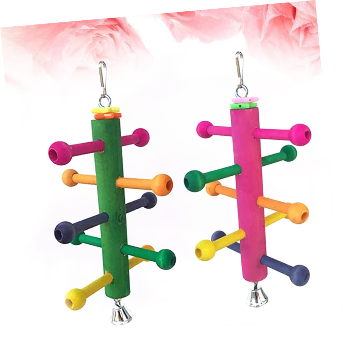 BESPORTBLE 3pezzi Scala Rotante Legno Per Uccelli Gioco Da Arrampicata Per Pappagalli e Altri Uccelli Accessori Per Gabbie Gioco Di Masticazione e Avventura Colori Casual