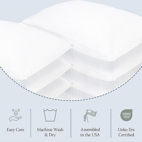 Miniatura 4 de DOWNLITE Almohada alternativa hipoalergénica estilo hotel  Densidad suavemedia tamaño King