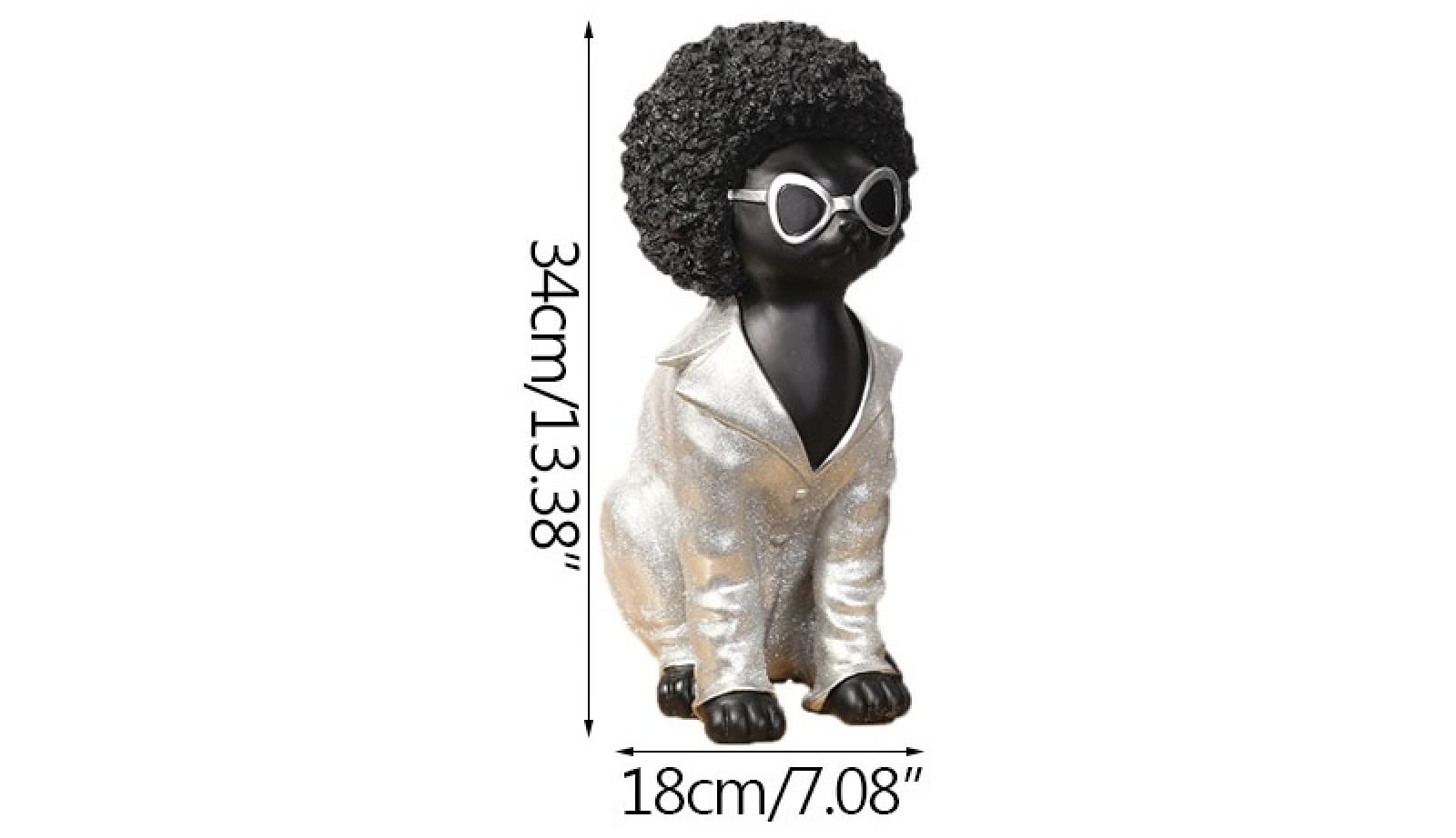 Figurka Ceramiczny Afro Dog Statue Figurka Zwierzątka Żywica Nowoczesna Ozdoba