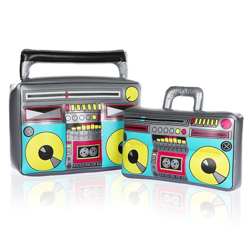 FunX Aufblasbarer Ghettoblaster - 80er 90er Jahre Accessoire für Karneval, Partys und Kostüme - Bad Taste, Aerobic, Hip Hop Outfit - Set Klein/Groß FunX Aufblasbarer Ghettoblaster - 80er 90er Jahre Accessoire für Karneval, Partys und Kostüme - Bad Taste, Aerobic, Hip Hop Outfit - Set Klein/Groß