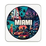 Aimant de réfrigérateur Miami, USA Collage : mignon grand cadeau souvenir de voyage fait à la main pour collectionneurs et décoration d'intérieur