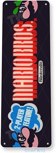 Miniatura 3 de Tinworld Mario-Bros Arcade Game Room Marquesina Decoración Metal Retro Consola A486