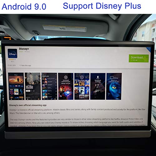 13.3'' Android 9.0 Car Headrest Video Player with WiFi,Car Back Seat TV Monitors IPS Touch Screen Sync Screen Phone Mirror,Support Bluetooth/HDMI in/Out/USB/Netflix