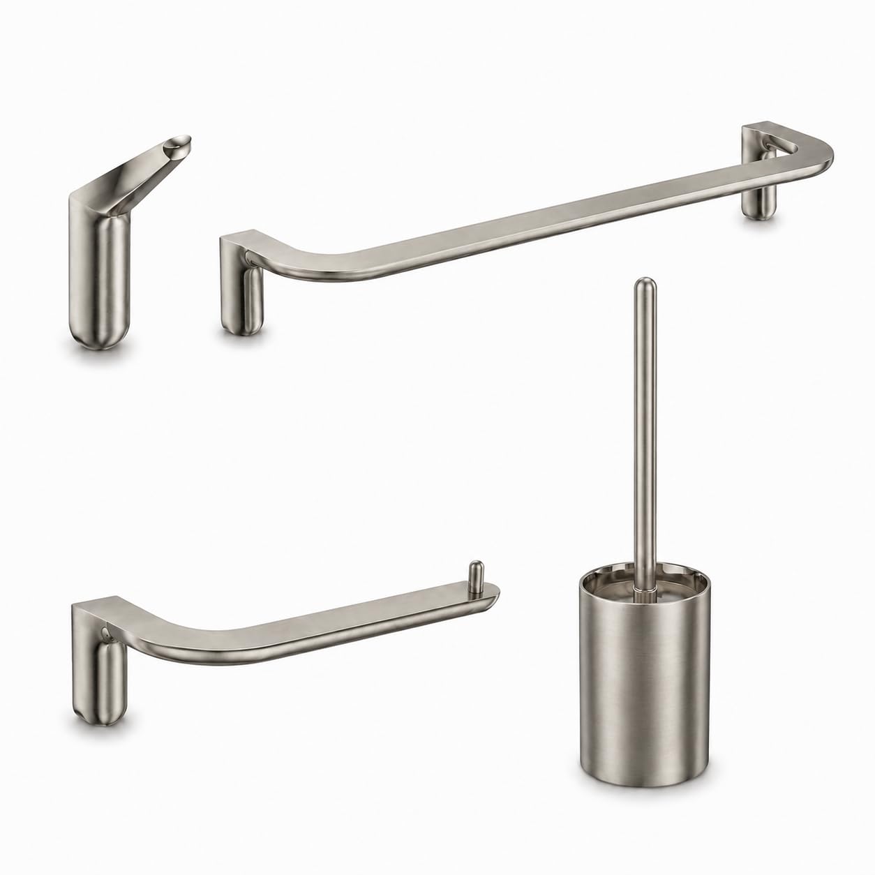 MEDIMEX Set Accesorios Baño 4 Piezas, Juego Completo de Baño | Renueva tu baño con un diseño uniforme y funcional que aporta orden, comodidad y un acabado moderno a tu espacio.