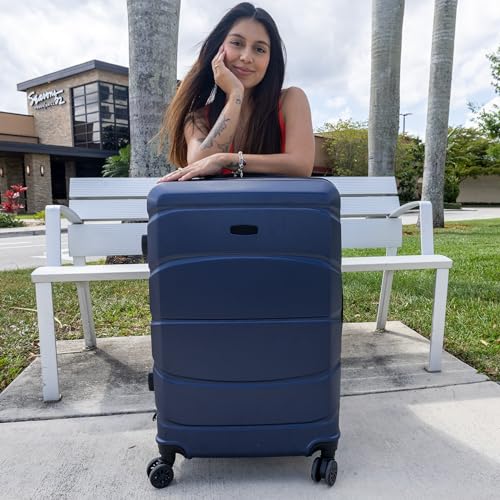 Image of DUKAP SENSE 28-Inch Large Hardside Spinner Luggage Durable Zippered Blue