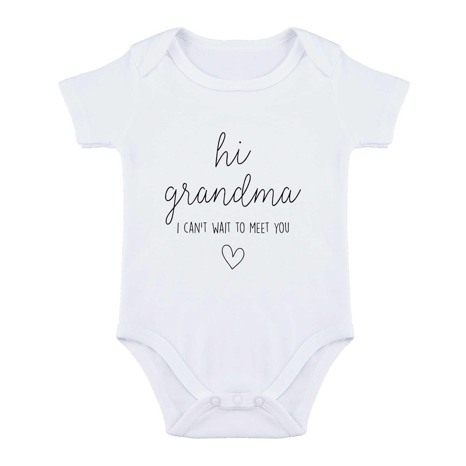 Hi Grandma Baby Bodysuit Pregnancy Announcement for Grandma Promoted to Grandma Baby Bodysuits Infant