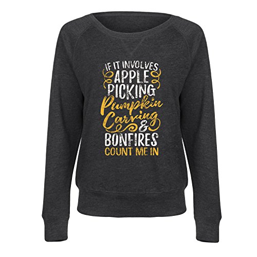Instant Message - If It Involves Apple Picking Pumpkin Carving Bonfires - Ladies Lightweight French Terry Pullover