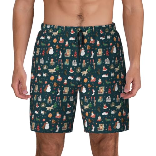 Short de bain homme imprimé Père Noël pour le plein air