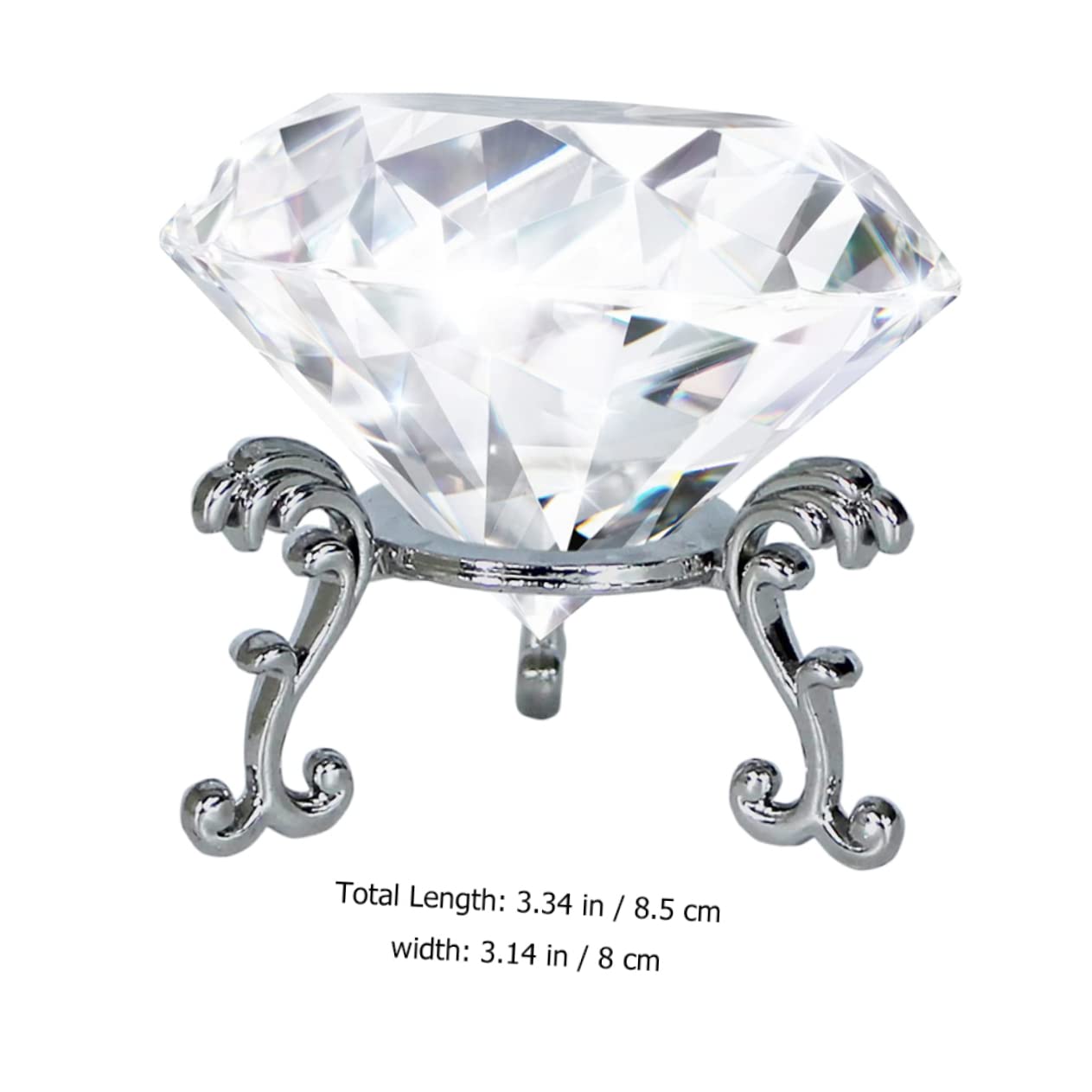 Ferma Carte Diamante Cristallo con Supporto Plastico | Oggetto Decorativo per Casa e Mobile Tv, Superficie Liscia, Facile da Esporre e Riporre