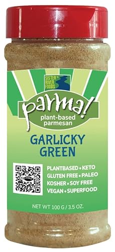 Parma! Plant-Based Parmesan Garlicky Green Vegan Parmesan Superfood Cheesey Cheezy Burst Eat On Popcorn Salad Veggies Keto Gluten Free Kosher Gluten Free Dairy Free Umami Cheese – One 3.5Oz Bottle #TOP18
