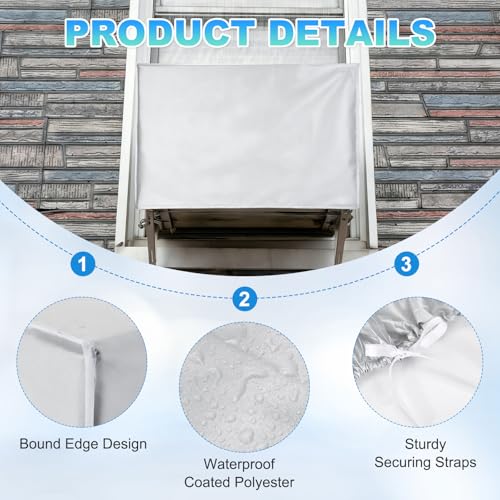 Housse de climatiseur extérieur PATIKIL lot de 2 en polyester argent 86,4x35,6x61 cm