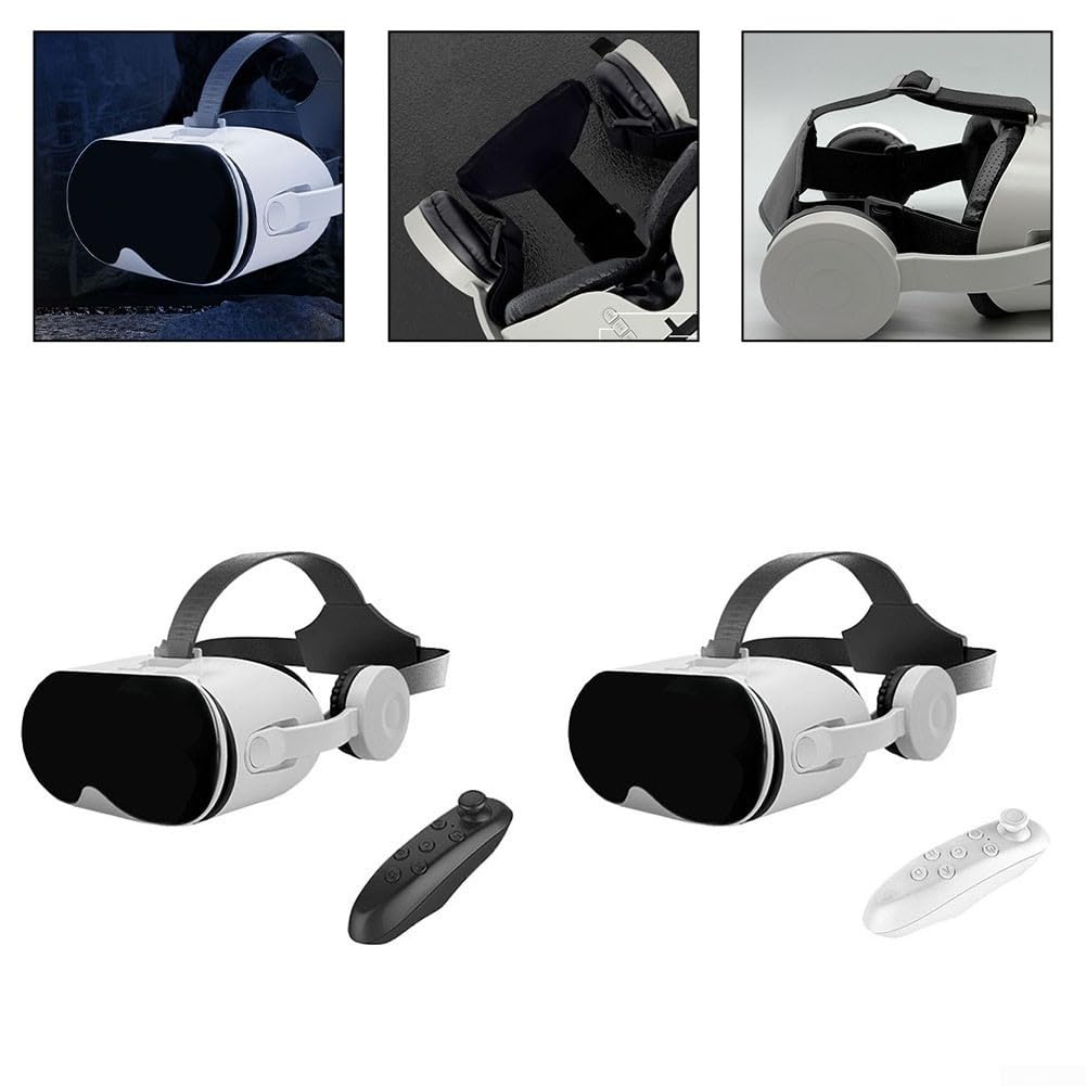 Cuffie per realtà virtuale, per giocare ai videogiochi/film, 3D VR per iOS e Android, 22 x 20 x 10,6 cm, set VR (bianco)