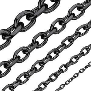 ChainsHouse Stainless Steel Cable Chain Necklaces for Men Women, 3mm/5mm/7mm/9mm/12mm 18K Gold/Black Plated Mens Cable Link Chains, 18"-30" Length - Send Gift Box l: black-5mm 28 Inches