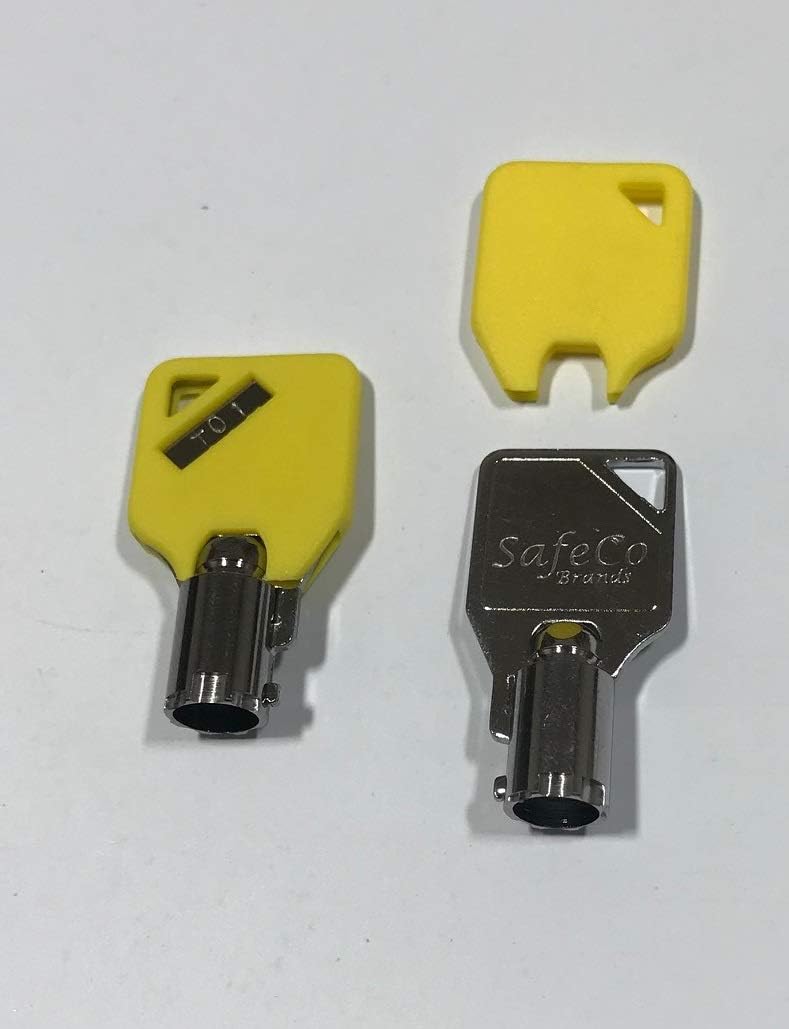 Keys for Dewalt Tool Boxes Key Codes T00 - T04 Tubular Barrel Keys SafeCo Brands 2-Yellow Keys (T04 Dewalt)