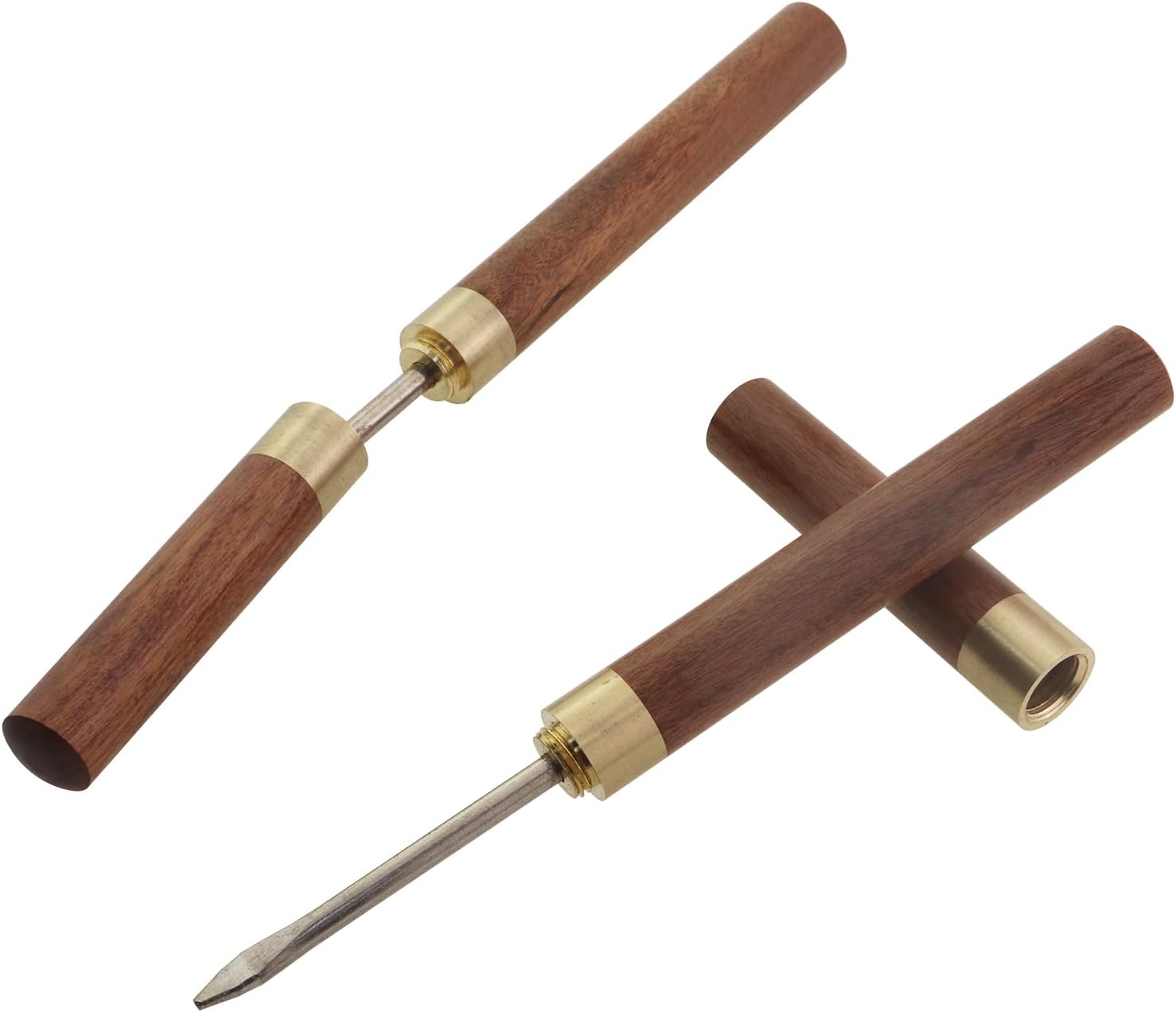 2PCS 7.8x1.2x0.8 Inch Wooden Tea Needle Knife with Stainless Steel Pointed Tip and Wooden Handle for Tea Room Equipment