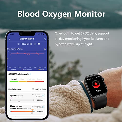 Yowow BIT Fitness Activity Monitor for Women Men,Health Tracker Watch with Heart Rate,Blood Oxygen,Blood Pressure,Blood Sugar, Sleep Tracking,Body Temperature,HRV,Heart Health Analysis - Thumbnail 2
