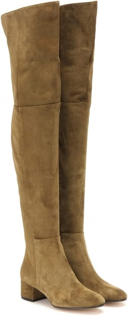 Amazon.com: EverNight Botas altas por encima de la rodilla para mujer, botas  largas de invierno cálidas con cremallera lateral, botas altas de muslo de  tacón bajo : Ropa, Zapatos y Joyería