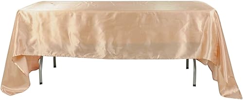 Miniatura 6 de Efavormart - Mantel rectangular de satén, 60 x 126 pulgadas, suave, oblongo, lavable, mantel decorativo de tela sedosa para bodas, fiestas,