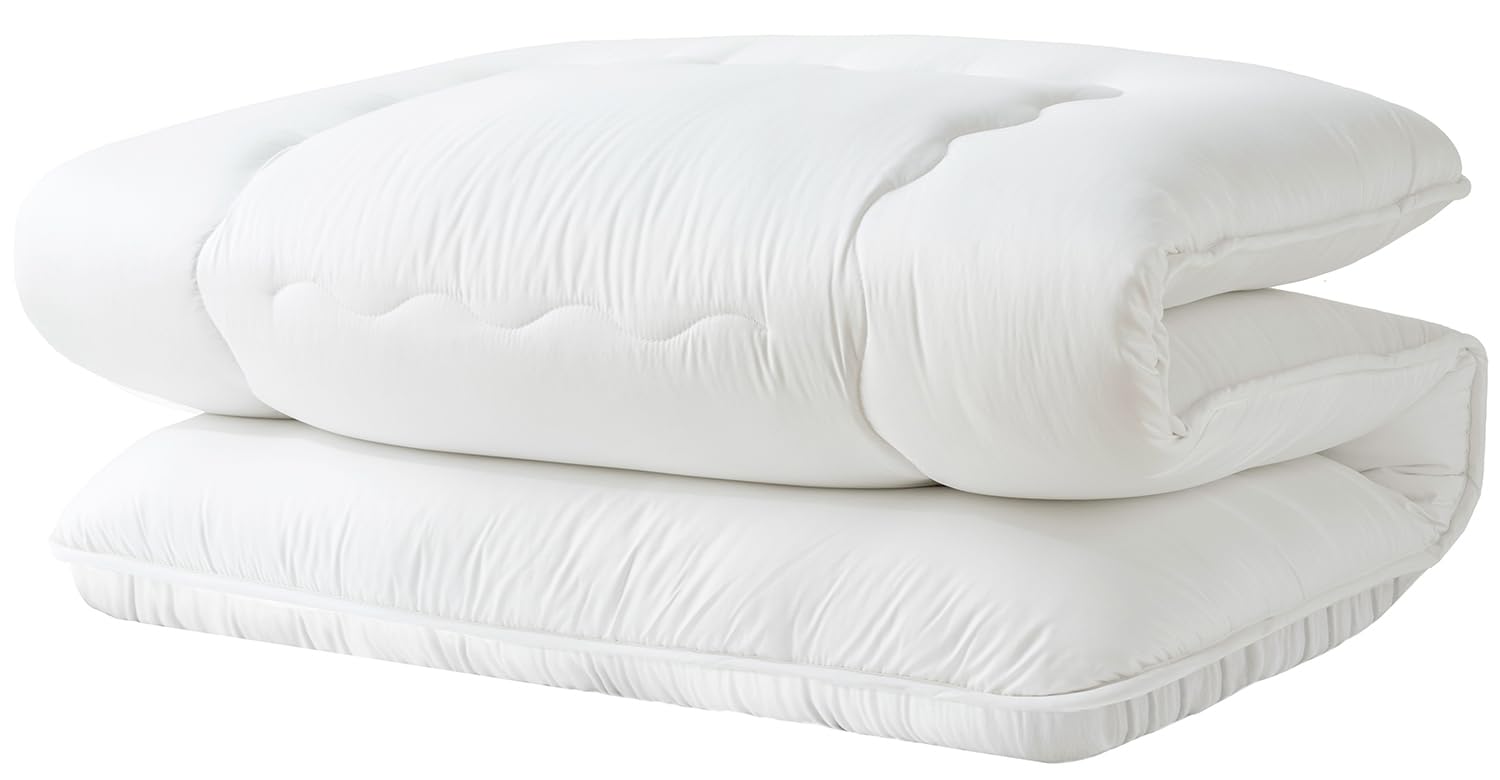 AZRA Shiki Futon, Washable Mattress, Single, Three-Layer Structure, Solid Cotton, Trifold, Fluffy, Soft, Dust Resistant, 100% Polyester, Antibacterial, Odor-Resistant, Dust Mite Resistant (Thick Type,-image-31