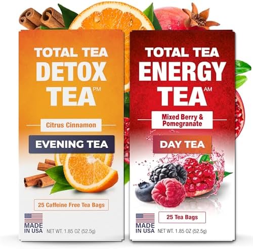 Total Tea Detox Tea and Energy Set Citrus Cinnamon 25 Day
