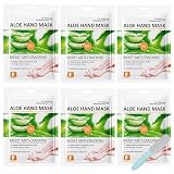 6 Paar Aloe Vera Handmaske - Feuchtigkeitsspendende Handschuhe - Hydrierende Peeling-Handmasken - Anti Aging Feuchtigkeitsspendende - Hand Mask für Trockenes Altern Rissige Hände