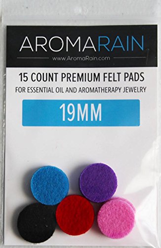 AromaRain 19mm Essential Oil Replacement Pads - Fits Different Diffuser Bracelets and Necklaces
