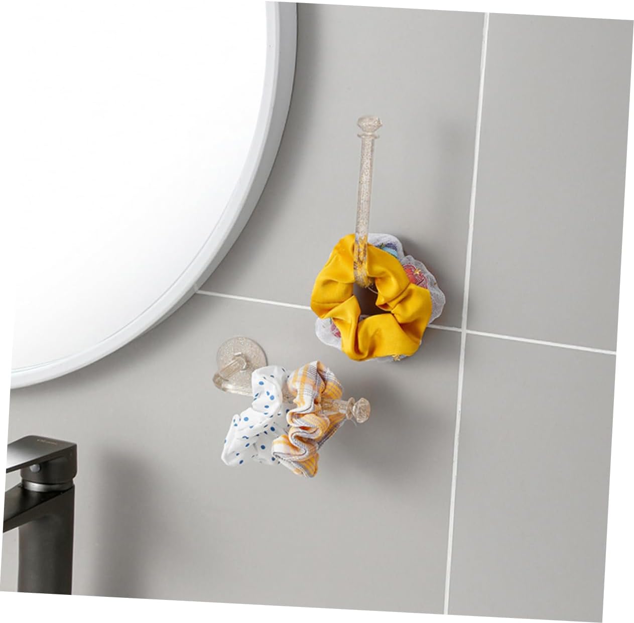 Hair Ring Display Hook 6pcs No Trace Sticker Wall-mounted image 5