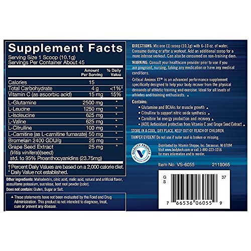 BodyTech Critical Aminos XT Intra/Post Workout Strawberry Lemonade - Supports Muscle Recovery (15.9 Ounce Powder) - Thumbnail 2