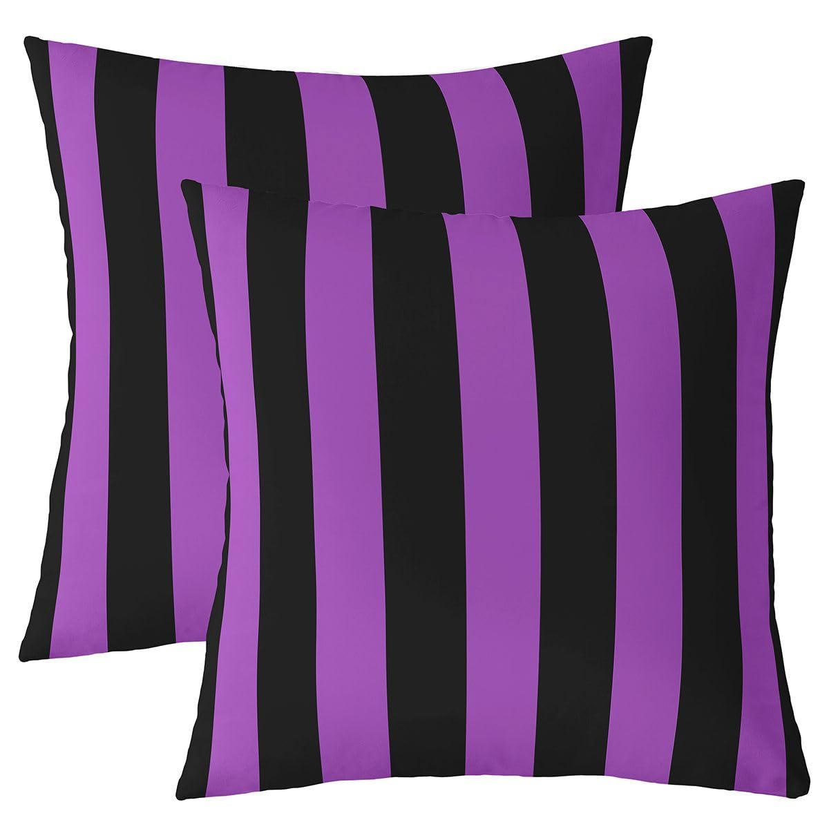 Homewish Black Purple Striped Decorative Cushion Covers Set of 2 40 x 40 cm — image 1