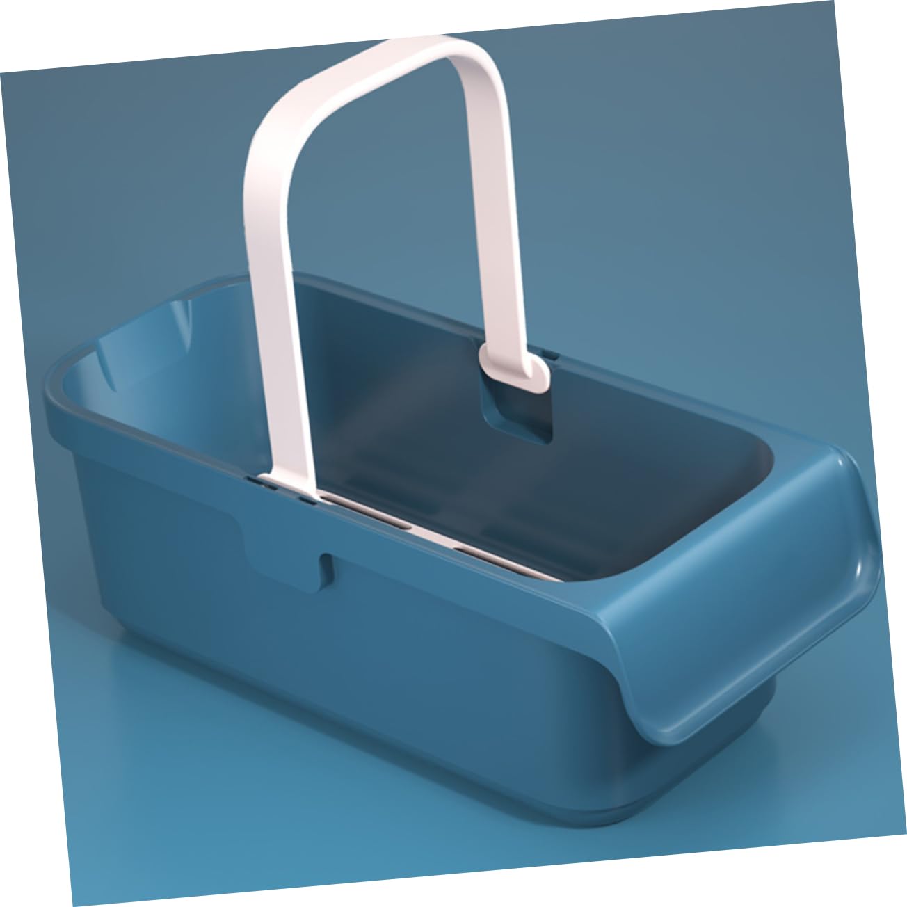 Cubo Rectangular para Mopa Plana, Plástico, Azul, Gran Capacidad