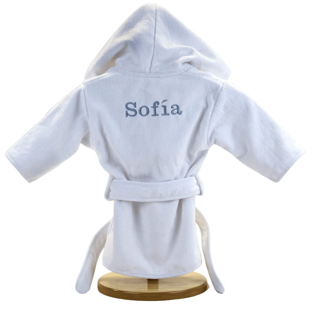 Peignoir de Bain Personnalisé Bébé 100% Coton avec Capuche et Ceinture