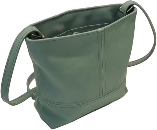 Minx Genuine Leather Green Leather Sling Bag