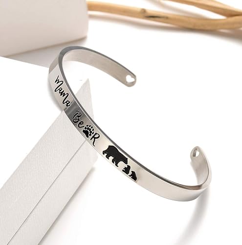 Miniatura 2 de Pulseras inspiradoras para abuela mamá hija sobrina tía grabado mensaje oculto pulsera de acero inoxidable corona de cumpleaños joyería con caja de