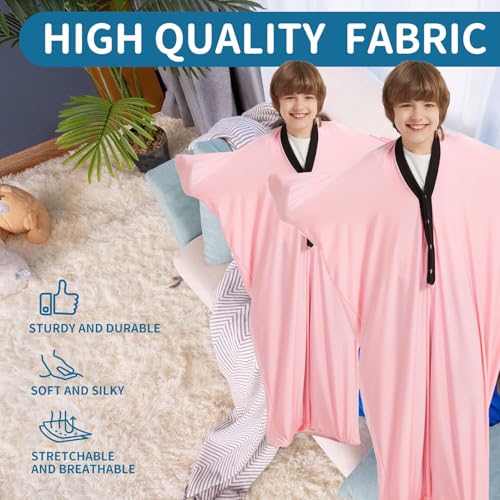 Sensory Body Sock, Calming Therapy Blanket, Sensory Stress Relief, Anxiety, Autism, ADHD, ADD, Tactile Items for Therapeutic , Kids Fidget (Pink, Large) - Image 4