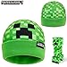 Minecraft Boys Winter Set, 6–14 Yrs, 3Pc Beanie Scarf Gloves, 2Pc Knit Cap Mitts, 1 Pc Bucket Hat|Beanie Gifts for Boys (6-14 Years, Green Hat & Gloves)