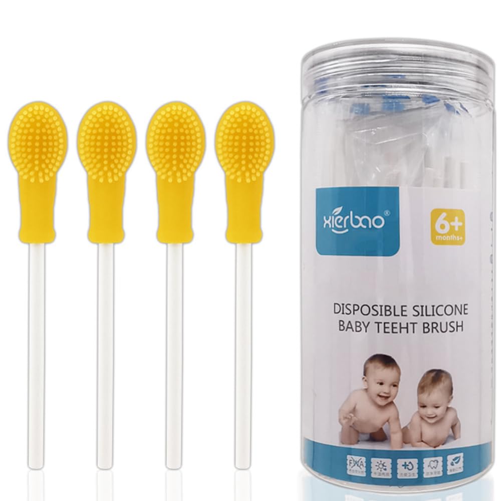 Baby Tongue Cleaner Newborn Toothbrush - Disposable Silicone Infant Oral Cleaner for Tongs,Toddler Cleaning Teeth brush for Milk Build Up, Thrush Mouth Treatment 0-36 Months Must Haves (white, 15 pcs)