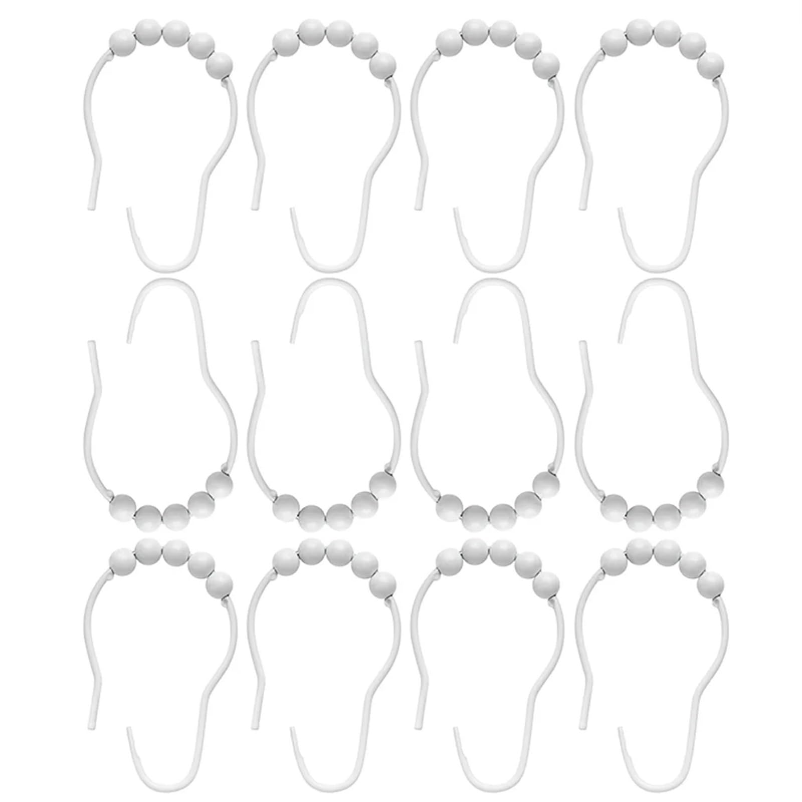 Hooks Clips for Drapes, 80 Pcs Shower Curtain Hooks Washroom Decorative Drape Rod Hangers(White)