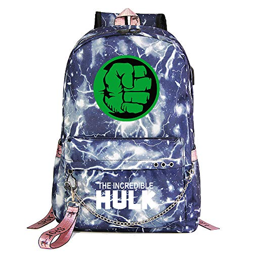Mochila invencible Hulk  Marvel Superhero Knapsack Walking University Schoolbag