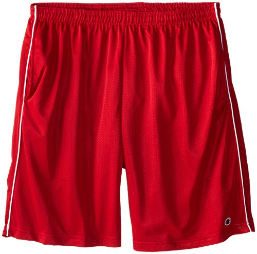 Champion Men's Big-Tall Mesh Shorts with Piping, Cardinal Red, 2X